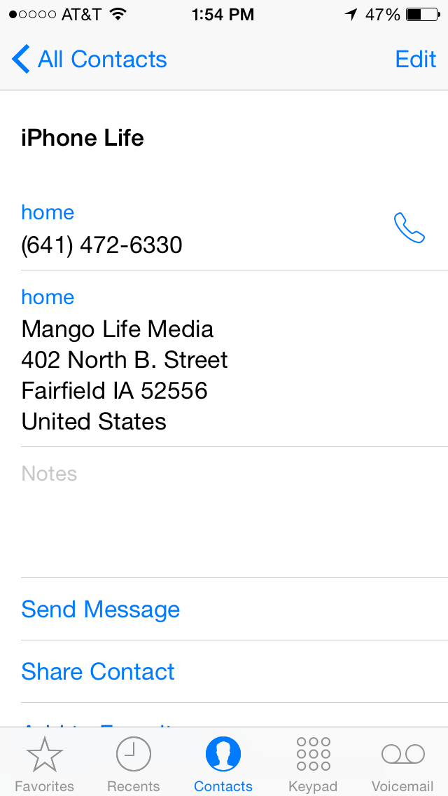 How to Share Contact Information from Your iPhone | iPhoneLife.com