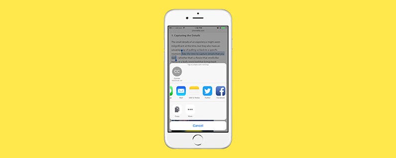 How to Share a Quote from Safari, Notes, iBooks, and More on Your iPhone