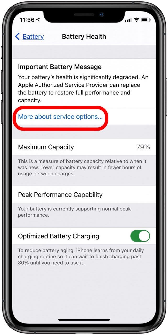 yellow battery indicator on iphone 6