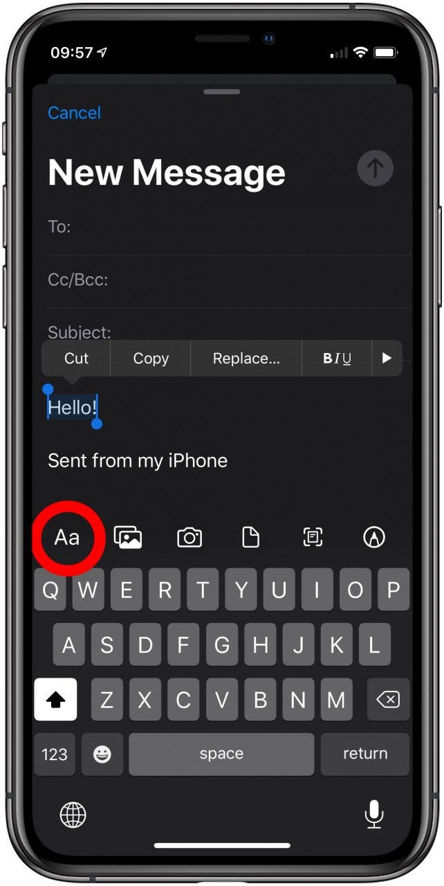 how to indent on iphone