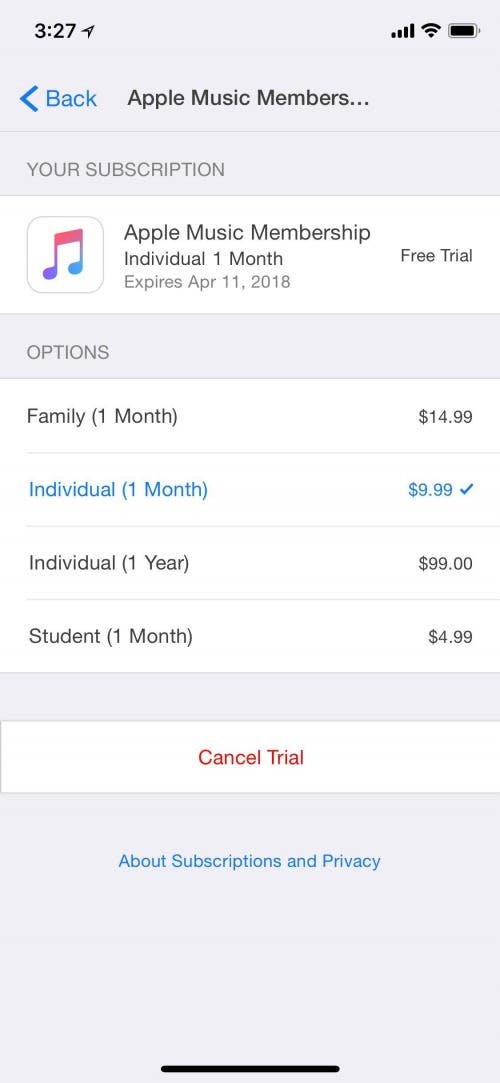 apple id subscriptions manage