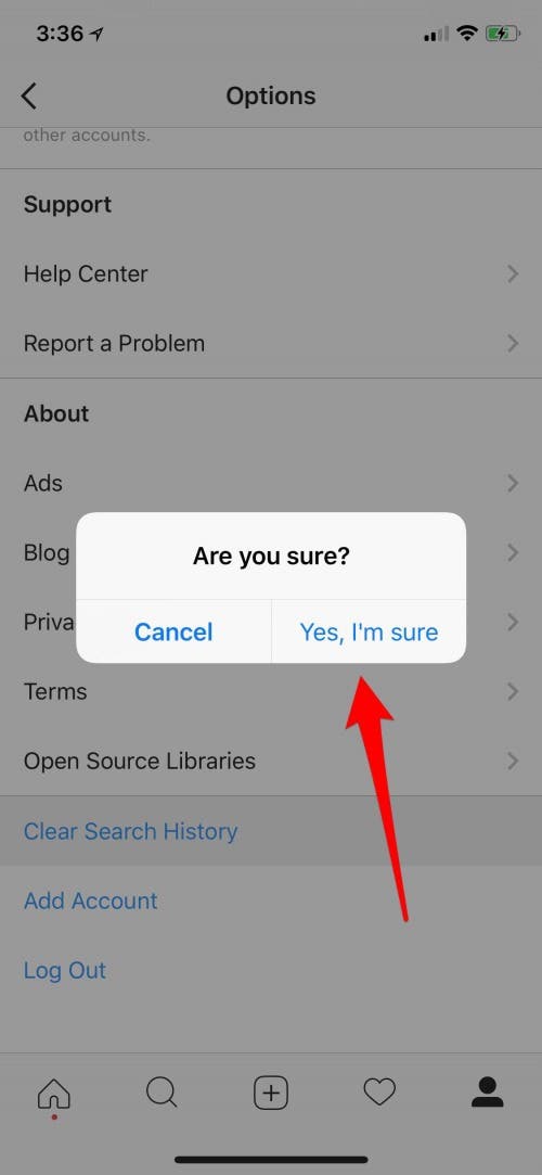 how to see search history on instagram iphone