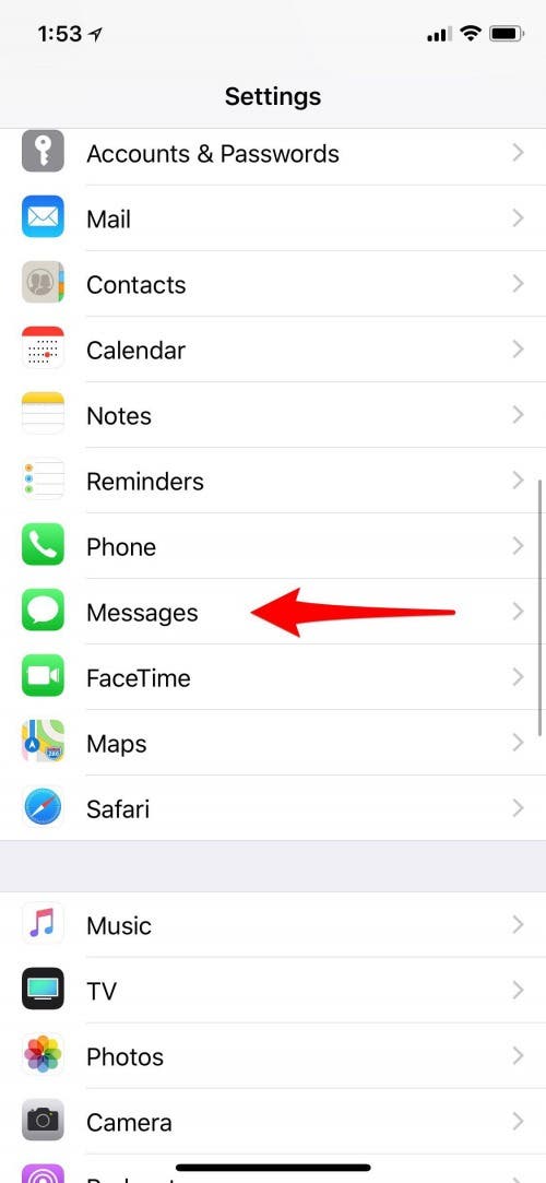 iphone send read receipts to specific contacts