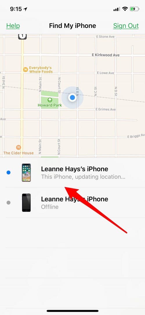 turn on find my iphone 6