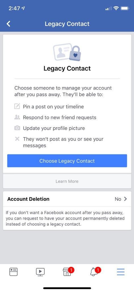 how to deactivate facebook account unpon death