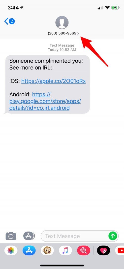 mark text as spam iphone