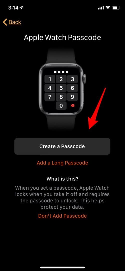 apple watch passcode