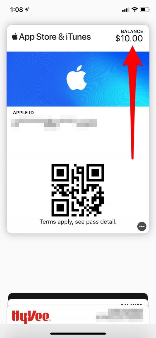 how to add apple gift card to wallet without qr code