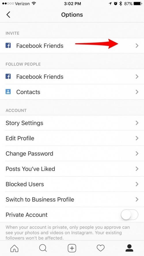  - instagram not following facebook friends