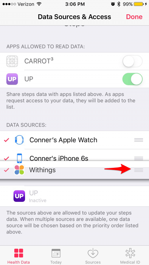 how to sync fitbit app with apple health
